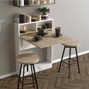 Τραπέζι Πτυσσόμενο Bracked 793ELG3803 70x71x96cm White-Oak Μοριοσανίδα, Μελαμίνη