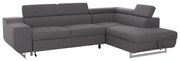Γωνιακός Καναπές - Κρεβάτι ENCORE Δεξιά με Αποθ. χώρο Γκρί ύφασμα 285x205x90Υεκ. 285x205x90 εκ.