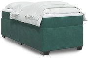 vidaXL Κρεβάτι Boxspring με Στρώμα Σκούρο Πράσινο 80x200 εκ. Βελούδινο