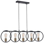 KQ 9016-5 HOOP PENDANT BLACK &amp; BRUSHED BRASS Γ4