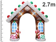 Χριστουγεννιάτικο Φουσκωτό Gingerbread με φωτισμό LED και ύψος 2.7m