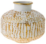 Βάζο Μεταλλικό Χρυσό-Λευκό 28x24,5εκ. Zen Collection 24.27.49925