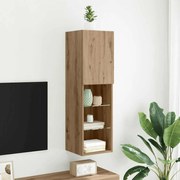 vidaXL Έπιπλο Τηλεόρασης με LED Αρτισιανή Δρυς 30,5x30x102 εκ.