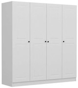 Ντουλάπα Τετράφυλλη Kale Mebran 506MNR2455 180x52x210cm White Τετράφυλλη