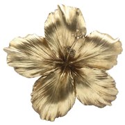 Διακοσμητικό Λουλούδι Τοίχου Ibiscus 019687 27x6xH26cm Gold Polyresin