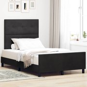 vidaXL Σκελετός Κρεβατιού με κεφαλάρι Μαύρο 120 x 190 cm Βελούδο