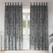 vidaXL Κουρτίνα με κουρτίνες 2 pcs Γκρι 225 x 140 εκ. Βελούδο