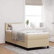 vidaXL Box Spring Bed με Στρώμα Ανοιχτού Πράσινου Γκρι 80x200 cm Ύφασμα Κορντούρας