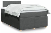 ΚΡΕΒΑΤΙ BOXSPRING ΜΕ ΣΤΡΩΜΑ ΣΚΟΥΡΟ ΓΚΡΙ 120X190 ΕΚ ΥΦΑΣΜΑΤΙΝΟ 3289689