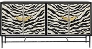 Μπουφές Zebra Ασπρόμαυρος 160x40x80εκ - Μαύρο