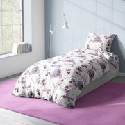 Παπλωματοθήκη Παιδική Princess 389 White-Lila DimCol Μονό 160x240cm Βαμβάκι-Πολυέστερ