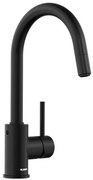 Blanco Mida-S Black Matte Μπαταρία Κουζίνας με Περιστρεφόμενο Ρουξούνι και Αποσπώμενο Ντους