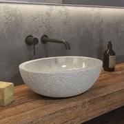 Νιπτήρας Επικαθήμενος Πέτρινος Leonor Cream 45x35x15cm Soph Karag Πέτρα