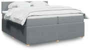 ΚΡΕΒΑΤΙ BOXSPRING ΜΕ ΣΤΡΩΜΑ ΑΝΟΙΧΤΟ ΓΚΡΙ 200X200 ΕΚ. ΥΦΑΣΜΑΤΙΝΟ 3287556