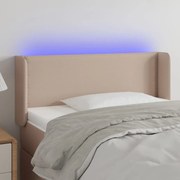 vidaXL Κεφαλάρι Κρεβατιού LED Καπουτσίνο 103x16x78/88εκ. Συνθετ. Δέρμα