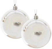 Χριστουγεννιάτικη Μπάλα Ασημί 8cm 234515