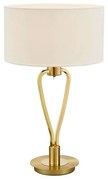 Φωτιστικό Επιτραπέζιο Paris II 58x35cm Brass Mat-White 500200108 Trio Lighting Μέταλλο,Ύφασμα