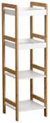 Έπιπλο 4 Θέσεων 34x33x110 cm Bamboo με MDF Eurocasa 9962 Μπεζ - Λευκό