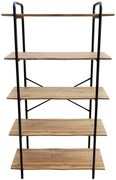 Ραφιέρα ArteLibre EVORA Φυσικό/Μαύρο MDF/Μέταλλο 80x34x144cm