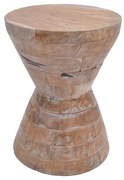 Βοηθητικό τραπέζι Zerlian Inart white wash μασίφ ξύλο teak Φ35x46εκ 35x35x46 εκ.