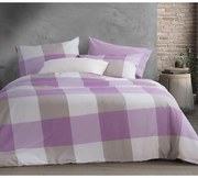 Σετ Σεντόνια Υπέρδιπλα 240x270 Casual Check Mauve 5205495606644