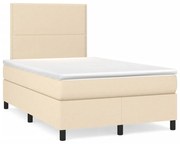 Κρεβάτι Boxspring με Στρώμα Κρεμ 120x190 εκ. Υφασμάτινο