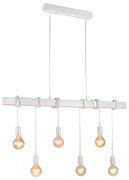Artekko Rod Φωτιστικό με 6 Λάμπες Ξύλινο Λευκό (100x10x50)cm Artekko 023-3042