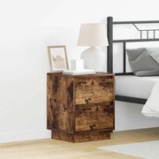 vidaXL Κομοδίνο με συρτάρι με 2 pcs Καπνιστή δρυς 39 x 34.5 x 50 εκ.