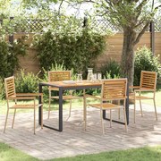 vidaXL Σέτ φαγητού για κήπο 5 pcs Μπεζ 140 x 80 x 75 cm