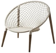 Καρέκλα Βαμβακερό Χειροποίητο Μακραμέ Ξύλο Τικ Elof Affari Of Sweden-084-015-00-Λευκό 084-015-00