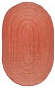 Οβάλ Χαλί Καλοκαιρινό (110x170) Polcarpet Jute Plain Coral