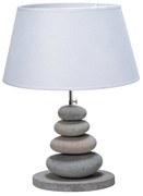 Table Lamp S Line Από Πέτρα Με Λευκό Καπέλο S1167-G091