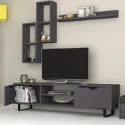 Σύνθεση τηλεόρασης Lonsa Megapap χρώμα γκρι 160x35x40εκ.