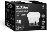 V-TAC Λάμπα LED E27 A65 SMD 15W ψυχρό λευκό 6500K συσκευασία 3 τμχ. 100lm/W 212818