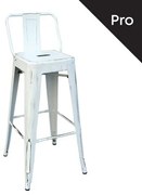 WOODWELL Ε5199,12RELIX Σκαμπό Bar-Pro με Πλάτη, Μέταλλο Βαφή Antique White 43x43x76/100cm Ε5199,12