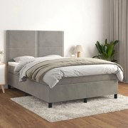 ΚΡΕΒΑΤΙ BOXSPRING ΜΕ ΣΤΡΩΜΑ ΑΝΟΙΧΤΟ ΓΚΡΙ 140X190 ΕΚ. ΒΕΛΟΥΔΙΝΟ 3142959