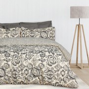 Σετ Σεντόνια Βαμβακερά King 260x280εκ. Happy 9677 Taupe-Μαύρο Das Home