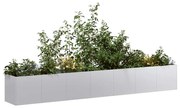 Ζαρντινιέρα 280x40x40 εκ. από Γαλβανισμένο Ατσάλι - Ασήμι