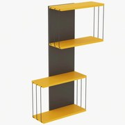 Ραφιέρα Τοίχου Destan 854KLN1731 65x19x96cm Anthracite-Yellow
