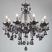 Artekko Chandelier Πολυέλαιος 8φωτος Ανθρακί Κρύσταλλο (70x70x80)cm