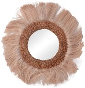 Καθρέπτης Fraklone Inart abaca σε φυσικό Φ50x4εκ 339-000027-339-000027-Καφέ 339-000027