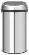 Κάδος Brabantia Touch Bin 647255, 60 l, Ομαλό και αθόρυβο άνοιγμα, ανθεκτικός στα δακτυλικά αποτυπώματα, Inox/matt