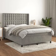 ΚΡΕΒΑΤΙ BOXSPRING ΜΕ ΣΤΡΩΜΑ ΑΝΟΙΧΤΟ ΓΚΡΙ 140X190 ΕΚ. ΒΕΛΟΥΔΙΝΟ 3132915