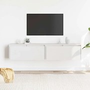 vidaXL Ντουλάπια Τοίχου 2 τεμ. Λευκά 80x30x35 εκ από Μασίφ Ξύλο Πεύκου