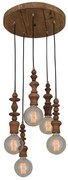 Φωτιστικό Οροφής Κρεμαστό HL-041R-5P 77-2738 Melody Aged Wood  Homelighting Ξύλο