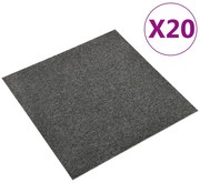 vidaXL Μοκέτα Πλακάκι 20 τεμ. Ανθρακί 5 μ² 50x50 εκ.