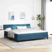 vidaXL Κρεβάτι Box Spring με Στρώμα Σκούρο Μπλέ 200x200 εκ Βελούδο
