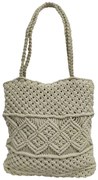 Τσάντα Macrame ΚΟΜΒΟΣ 100% Βαμβάκι Natural with zip 40x35