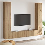vidaXL Σετ επίπλου τηλεόρασης 6 pcs Καφέ 221 x 30 x 180 εκ.
