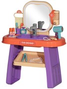 AIYAPLAY Παιδικό Τουαλέτα Μακιγιάζ με Καθρέφτη LED, Μουσική, Βρύση, Ακρυλικό Καθρέφτη, Μωβ, 55x29x71 cm